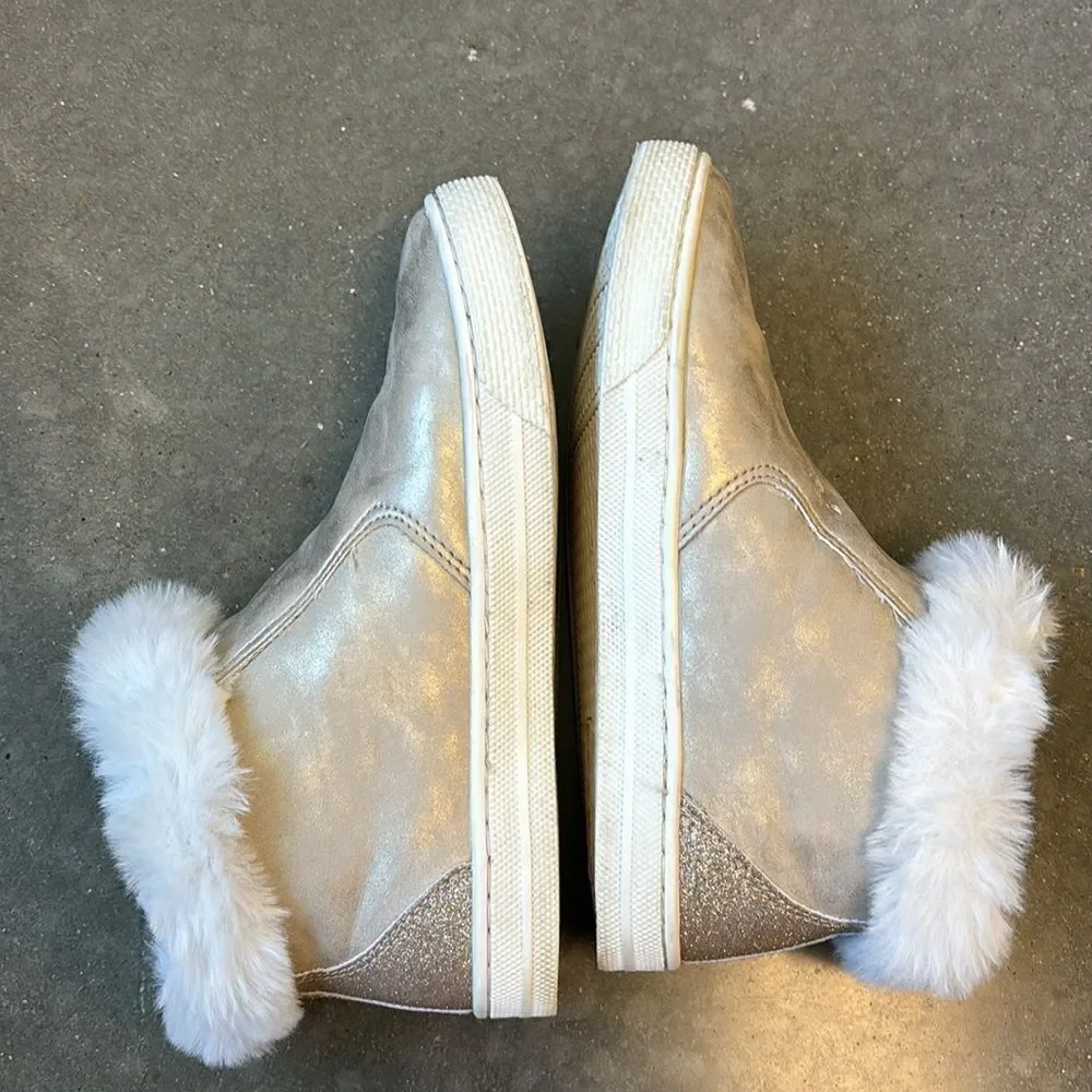 The children’s place sneakers gold glitter 3 faux fur